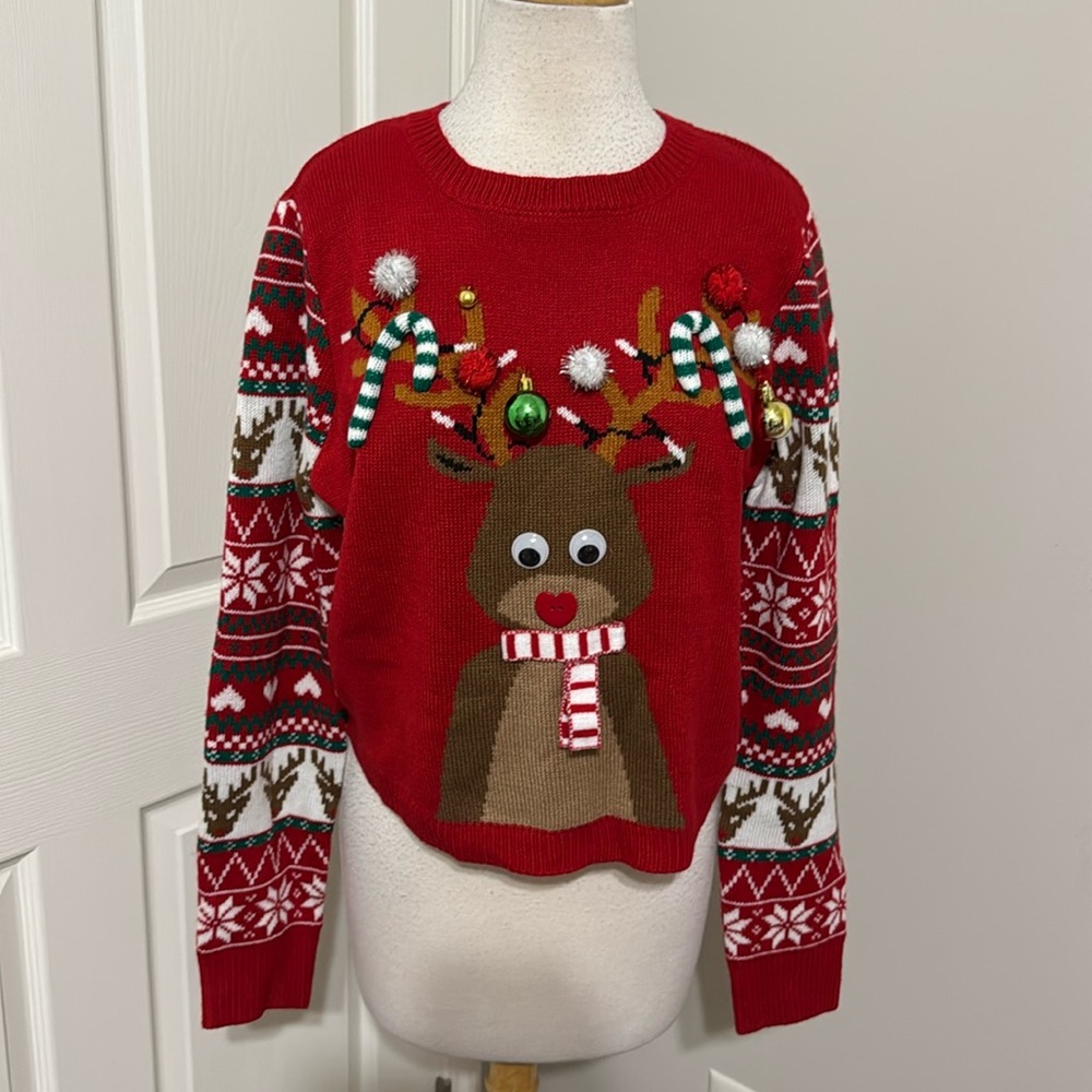 Born Famous Christmas long sleeve pullover sweater, size XL